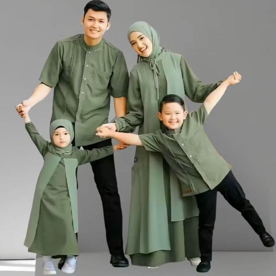Baju Sarimbit Keluarga Koleksi The Divine & Austine / Baju Couple Lebaran Gamis Ibu Anak & Koko Pria