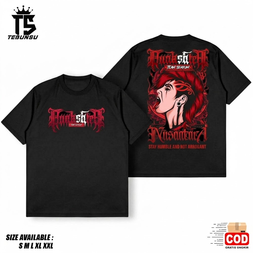 Kaos PUNKSHTER V3 Merah Full Punggung - Custom Nama Wilayah - Kaos Punkshter PSHT - Kaos SH Terate