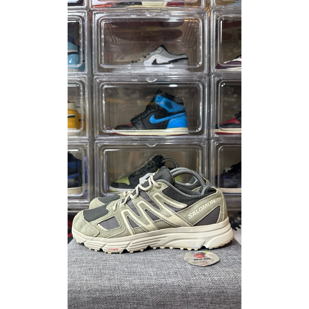 SALOMON X MISSION 4 SUEDE BROWN GREY , SALOMON X MISSION 4 , SALOMON , SNEAKERS , SHOES , SEPATU