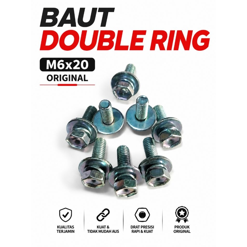 baut double ring m6x20 original harga 1pcs