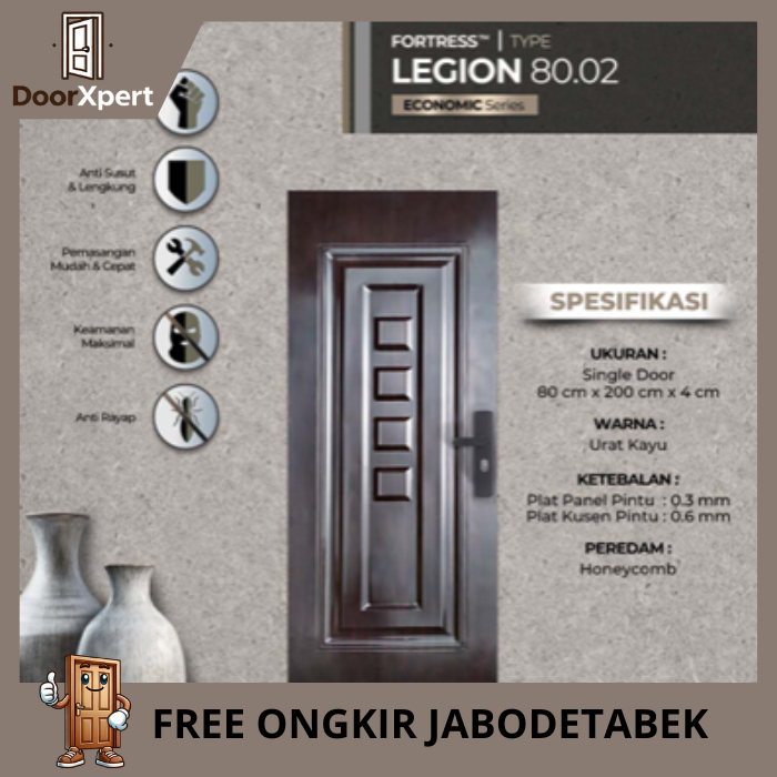 Pintu Rumah | Pintu Kamar Baja JBS FORTRESS LEGION - 80x200