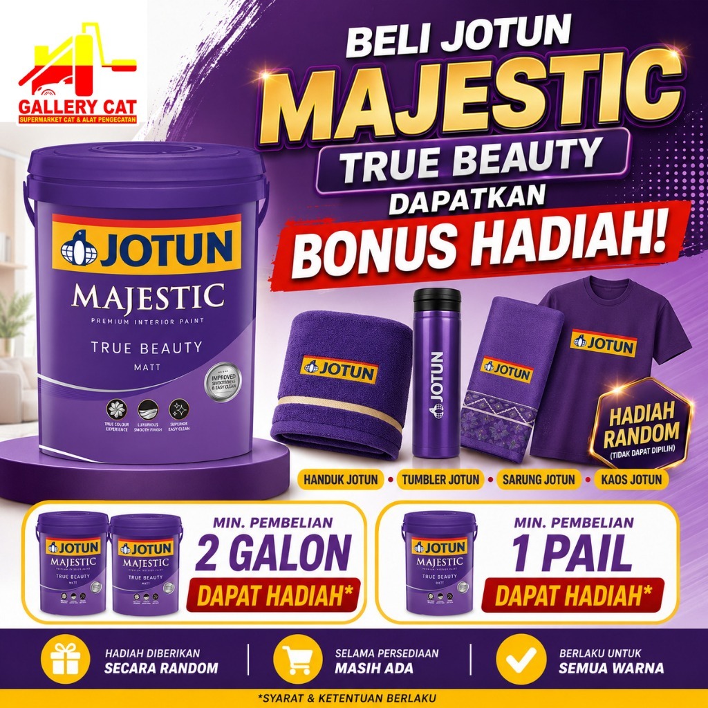 [OFICIAL STORE] CAT TEMBOK INTERIOR JOTUN MAJESTIC TRUE BEAUTY MATT 2.5L