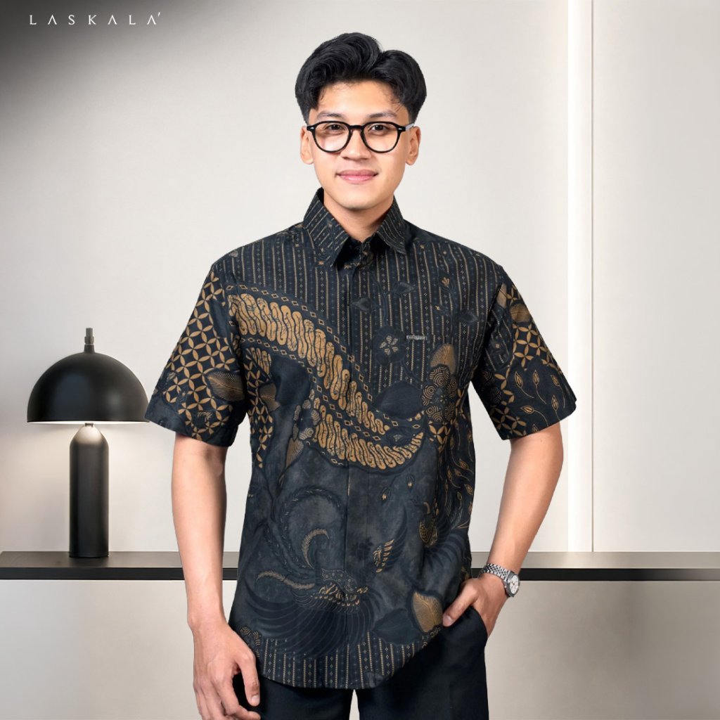 Laskala Batik Premium Arden Kemeja Batik Pria Slimfit Lengan Pendek