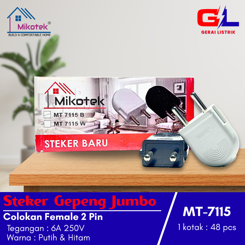 GL - Steker Jumbo Merk Mikotek - Steker Besar/Plug Jumbo/Colokan