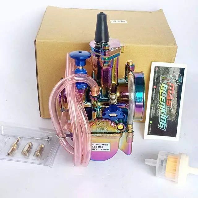 Karburator Pwk 24 pelangi polos not keihin pwl pe mikuni tm tk rx ninja drag kontes twotone yd tmx