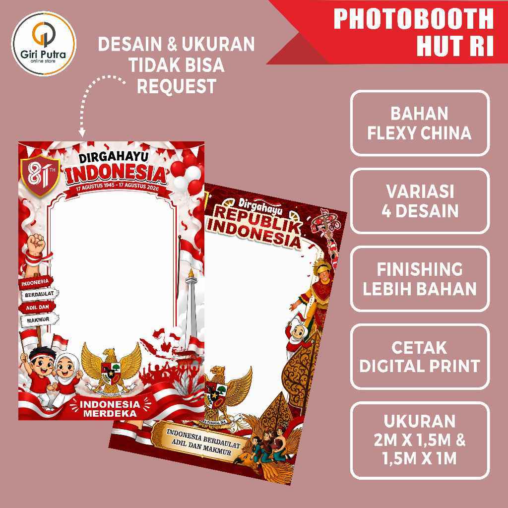 PHOTOBOOTH HUT RI / SPOT FOTO HUT RI / FRAME BANNER AGUSTUSAN