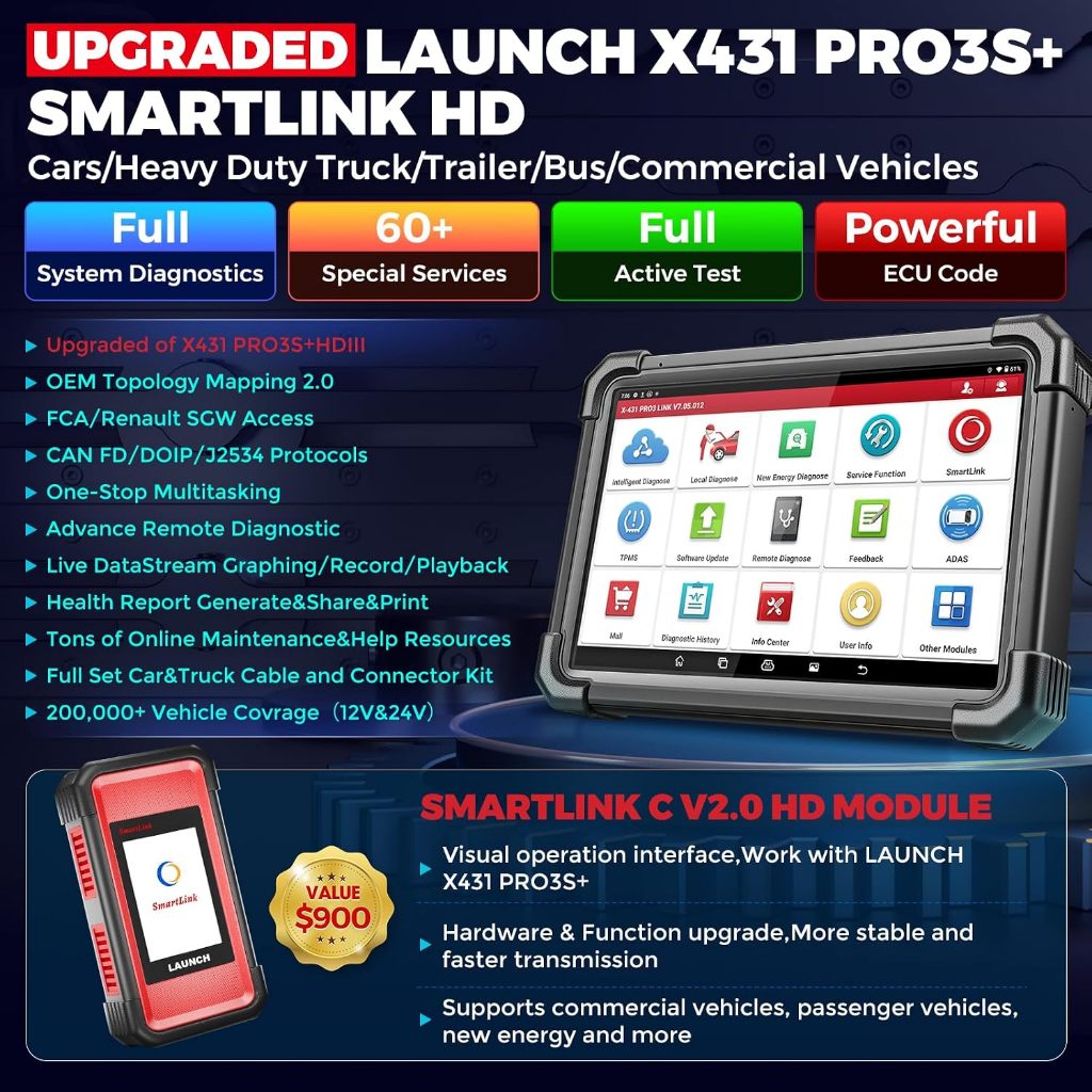 Launch X431 PRO3S+  HD Smartlink