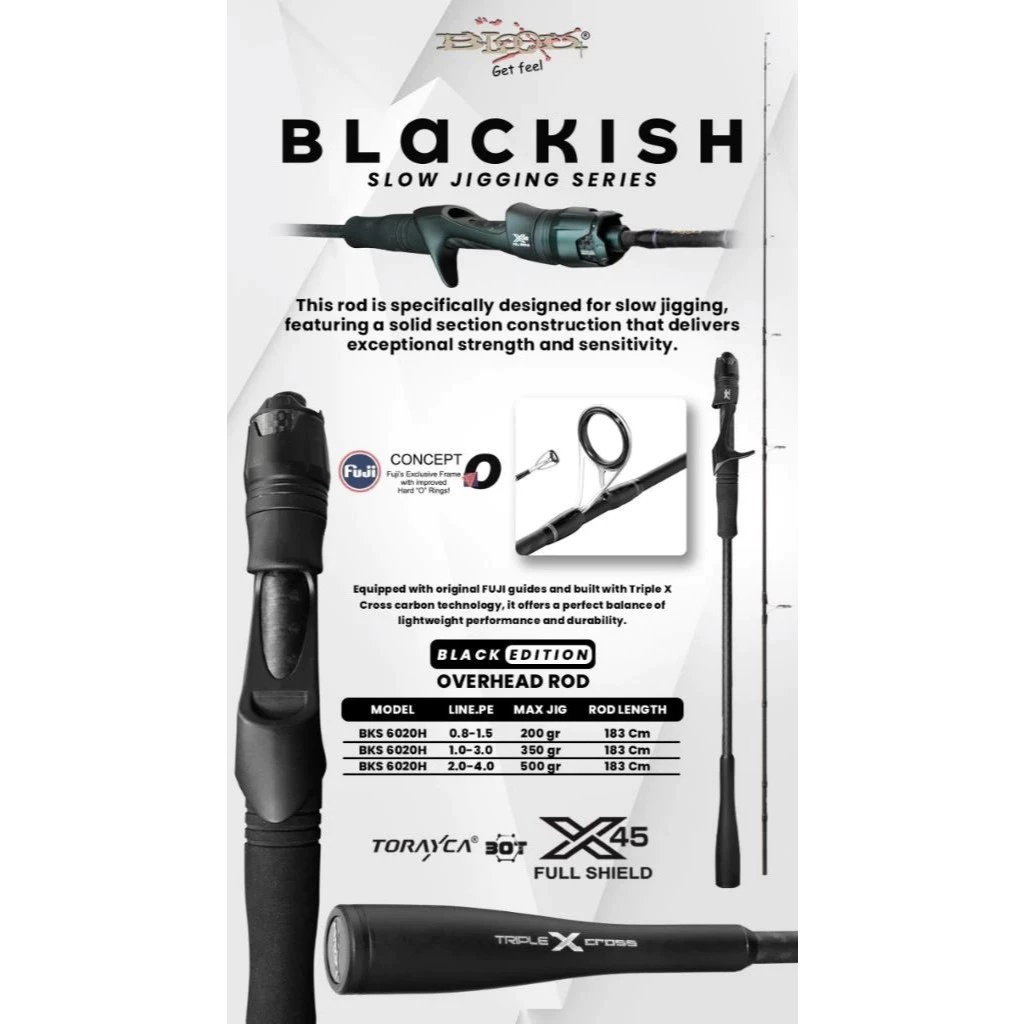 Joran BLOOD-X BLACKISH OH 602 | SLOW JIGGING OVERHEAD ROD | Fuji Guide ORIGINAL