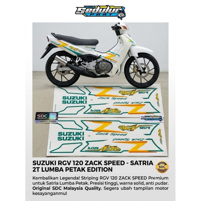 Striping Sticker Stiker List Body Suzuki RGV 120 RG Satria 2T Lumba Petak Import Malaysia