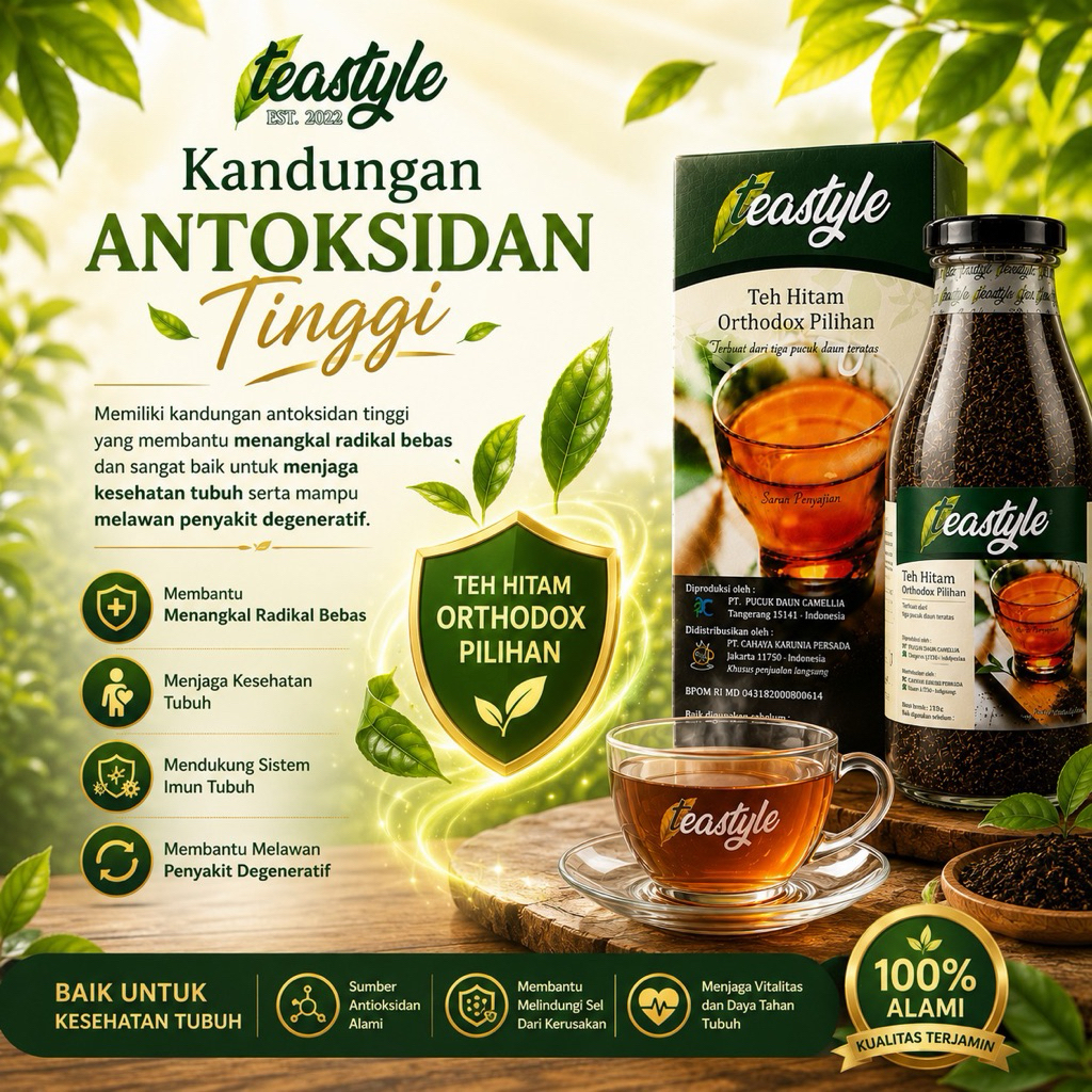 Teh Hitam Blesstea Botol Original kemasan baru TEASTYLE