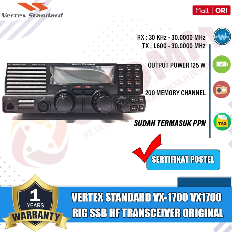 VERTEX Standard VX-1700 VX1700 Radio Rig SSB Hf Transceiver Vertex Vx 1700 Original