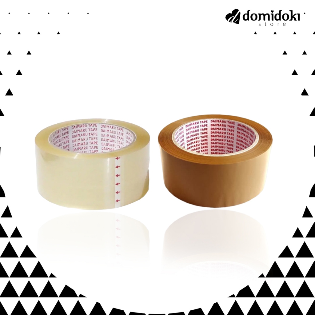 DAIMARU Lakban Bening & Coklat 48mm x 90Y Lakban Packing Solatip Perekat Karton