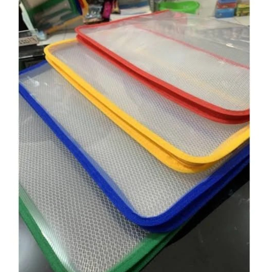 Map Plastik Jaring Resleting F4 - Tas Dokumen Praktis Tahan Air Banyak Warna Kapasitas Besar Sekolah