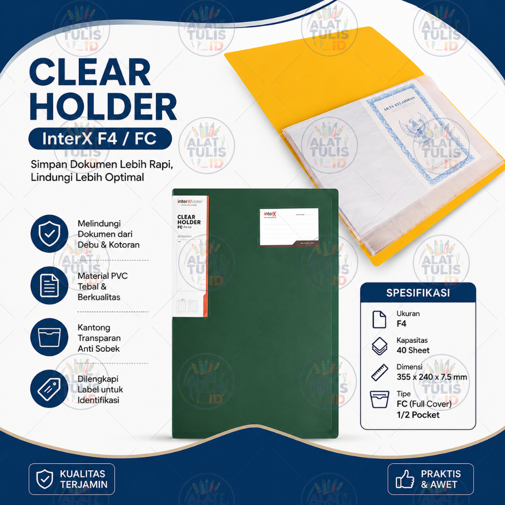 Clear Holder InterX F4 40 Pocket Map Album MERAH