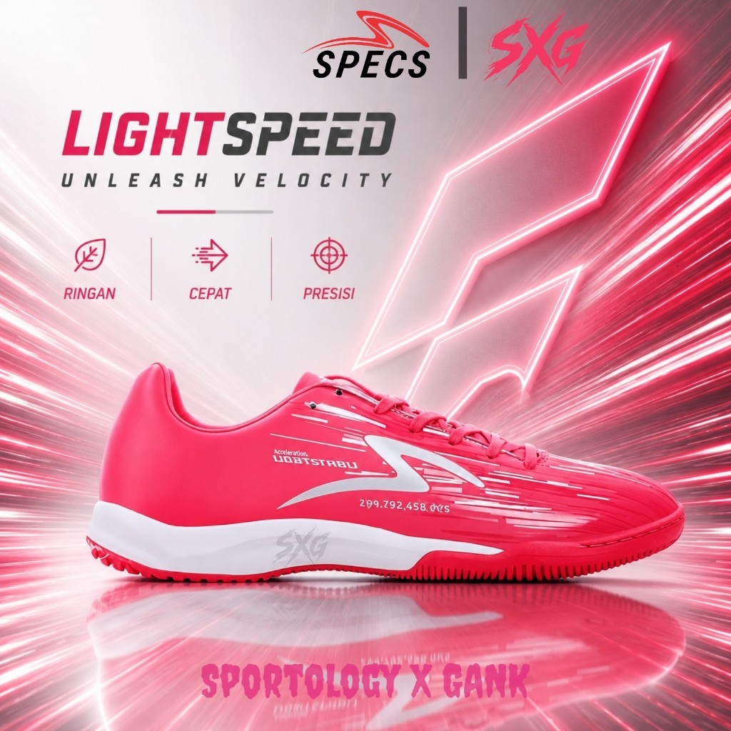 SEPATU FUTSAL SPECS LIGHTSPEED REBORN IN/ PINK DIVA / Specs Lightspeed Reborn