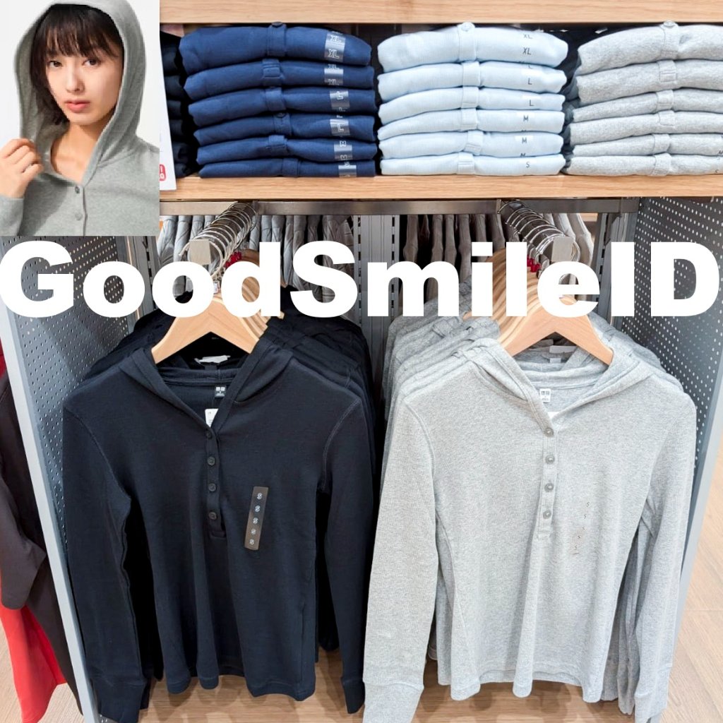 NEW Women Hoodie Rib Lengan Panjang T-Shirt Kaos Jaket Outer Cardi Henley Kancing Cewek Wanita JASTI