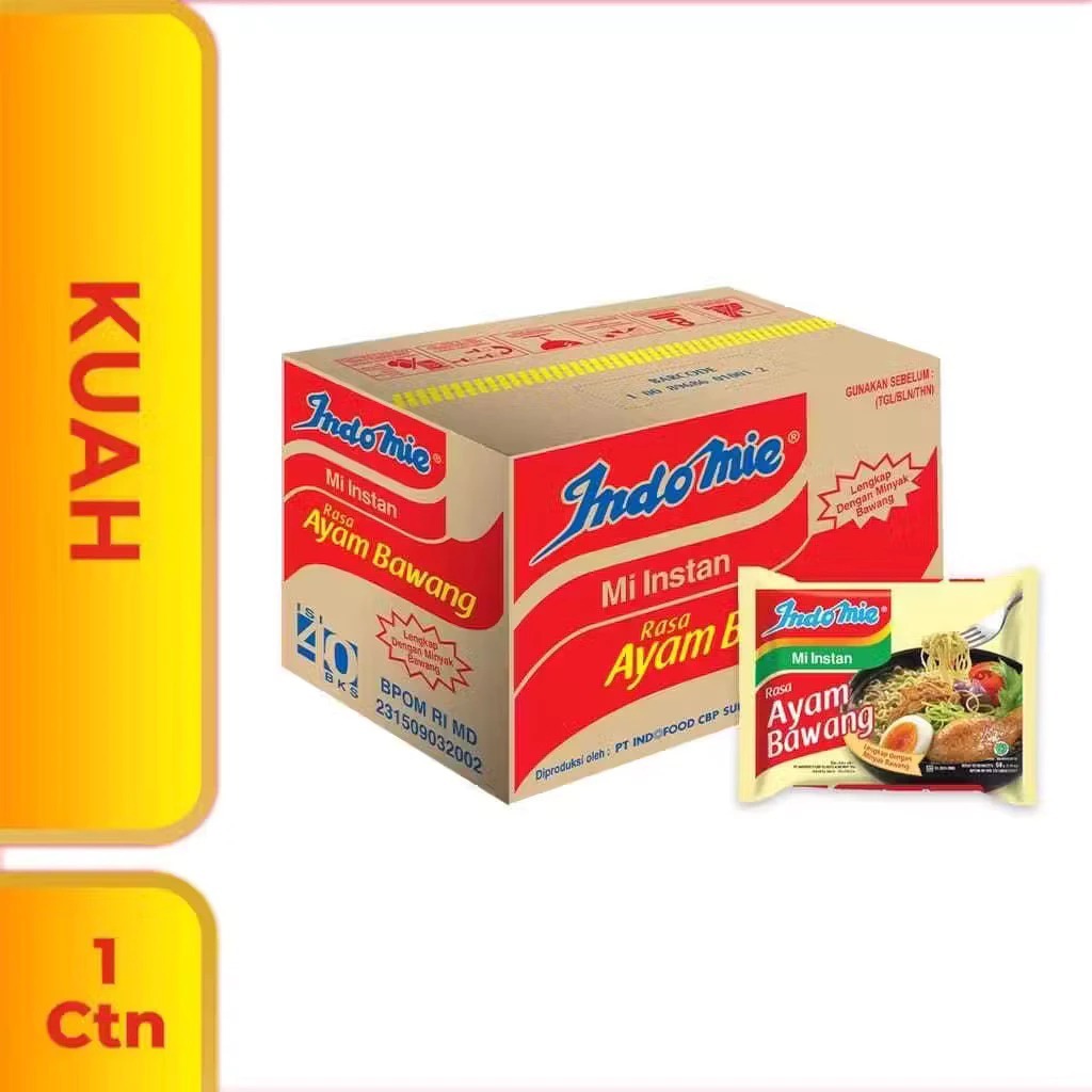 Indomie Kuah Ayam bawang / Empal Gentong / Kari / Soto / Kocok Bandung - 1 Dus Isi 40 Bungkus