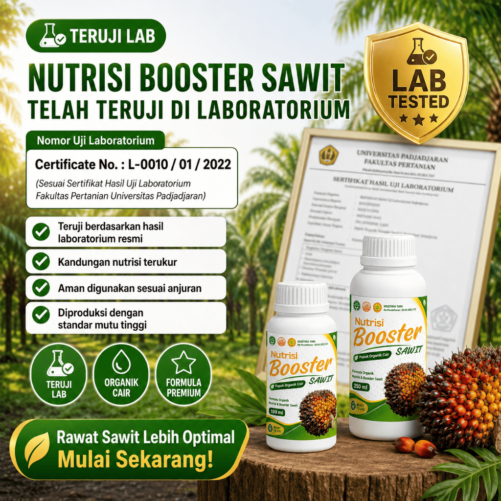 Pupuk Kelapa Sawit Cair Booster Organik Premium Vitamin NPK Perangsang Buah Lebat Anti Rontok