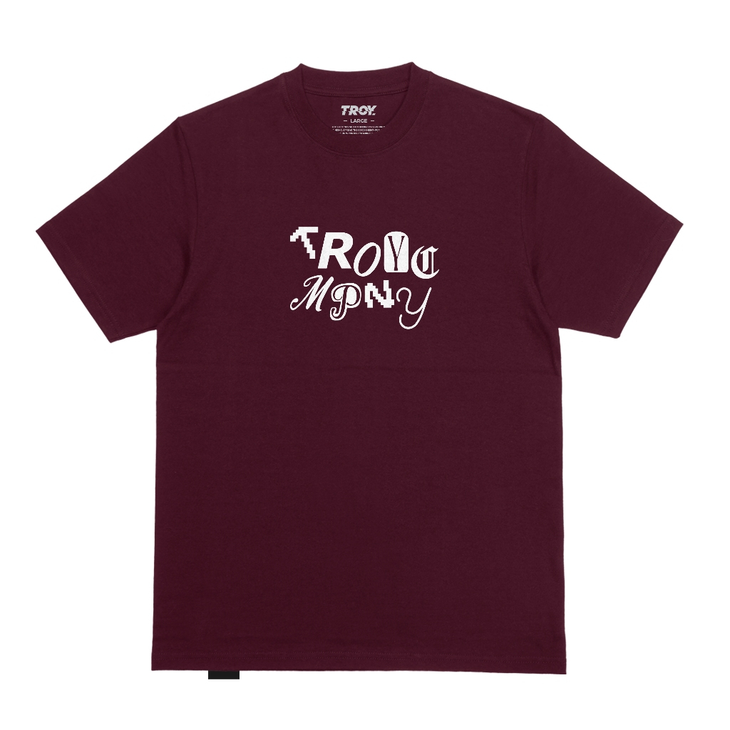 Troy Company T-Shirt Maroon Mixed Type - Kaos Pria Lengan Pendek Merah Maroon MTD 3673