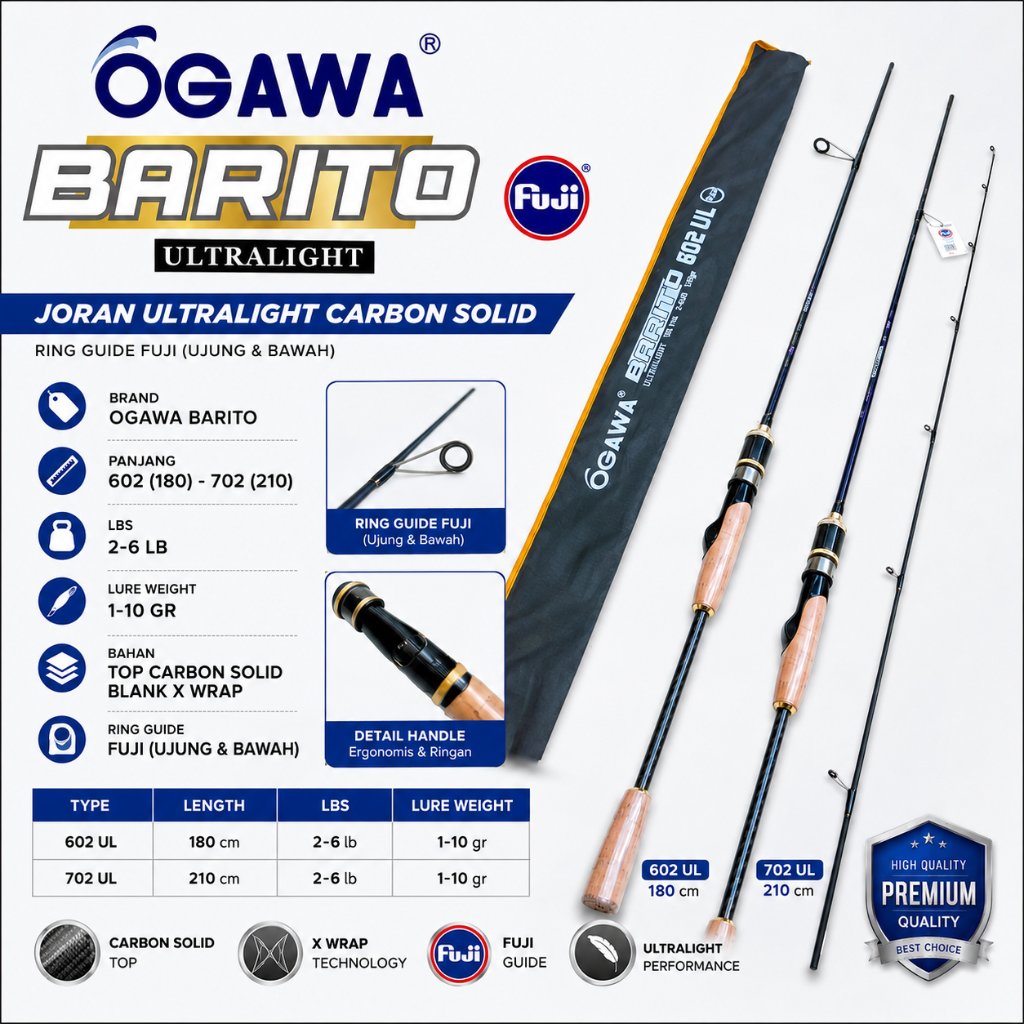 Joran Ogawa Barito 602 702 carbon Solid blank x wrap