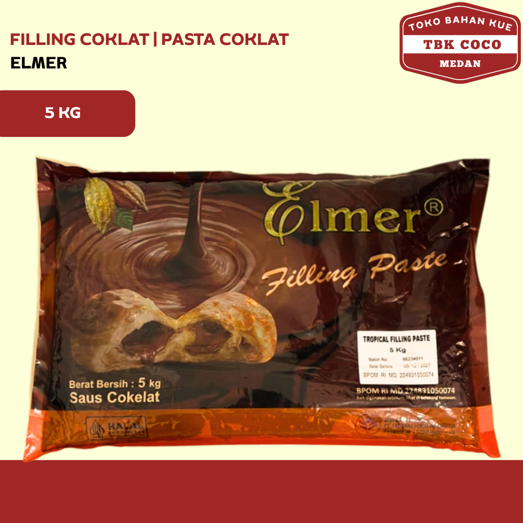 Elmer Filling Pasta Coklat 5kg | Selai Coklat Elmer | Pasta Coklat Isian