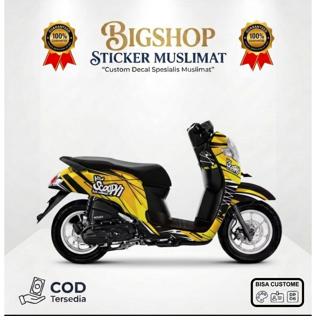 Decal sticker Scoopy fi 2019 grafis kuning hitam