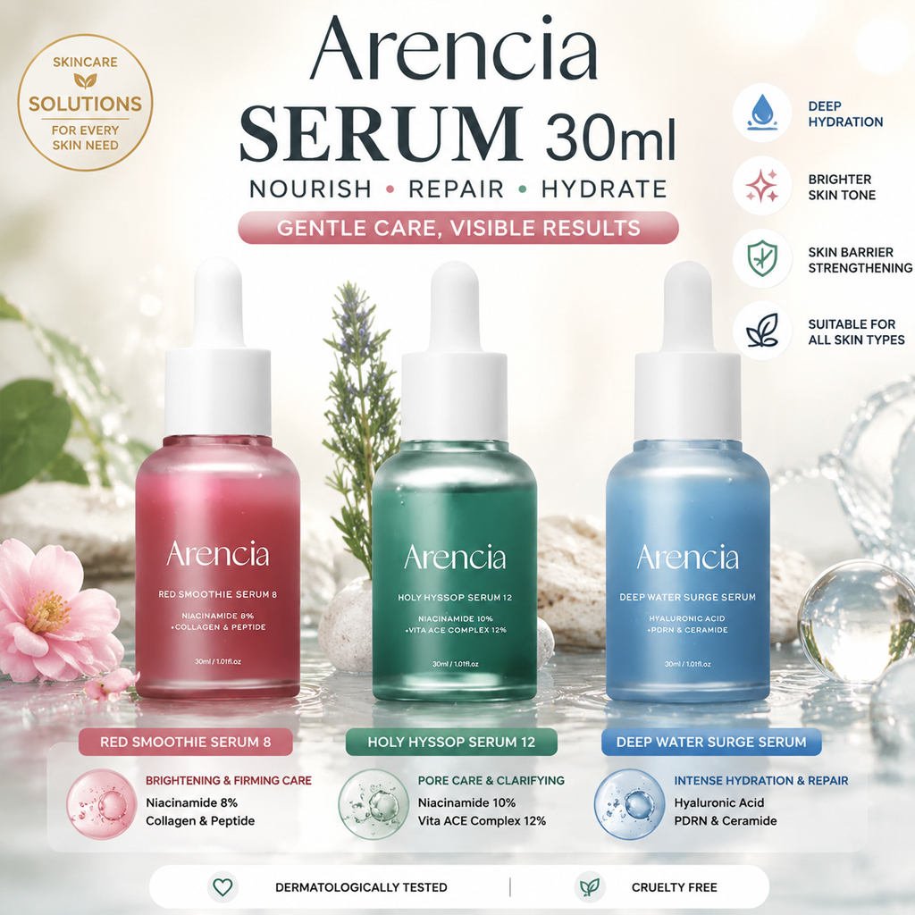 ARENCIA Red Smoothie Serum 8 30ml / ARENCIA Holy Hyssop Glow Serum 12 / Arencia Deep Water Surge Ser
