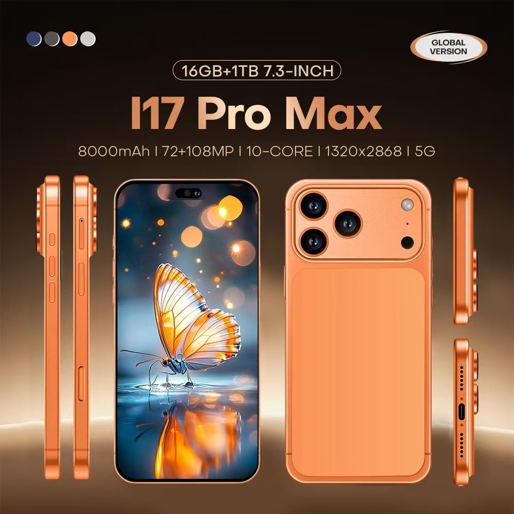 hp 17 Pro Max hdc Android11 Garansi bisa behasa Indonesia 7.3inch
