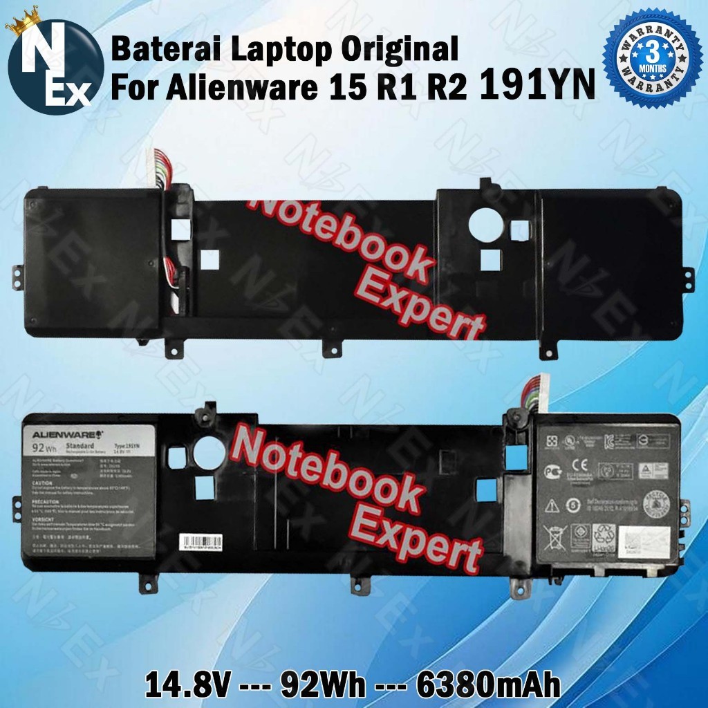 BATERAI LAPTOP FOR ALIENWARE 15 R1 R2 191YN - ORIGINAL