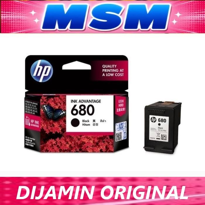 TINTA HP 680 HP680 HITAM BLACK ORIGINAL HP680