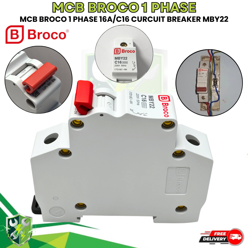MCB BROCO C 16A ORIGINAL pemutus alur listrik
