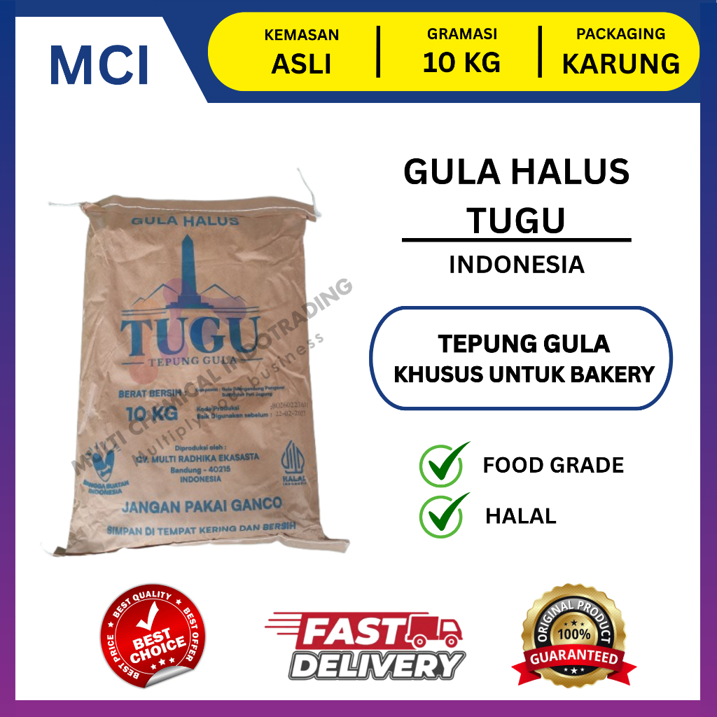 TEPUNG GULA HALUS TUGU/ GULA TEPUNG TUGU || 1 BAG 10 KG