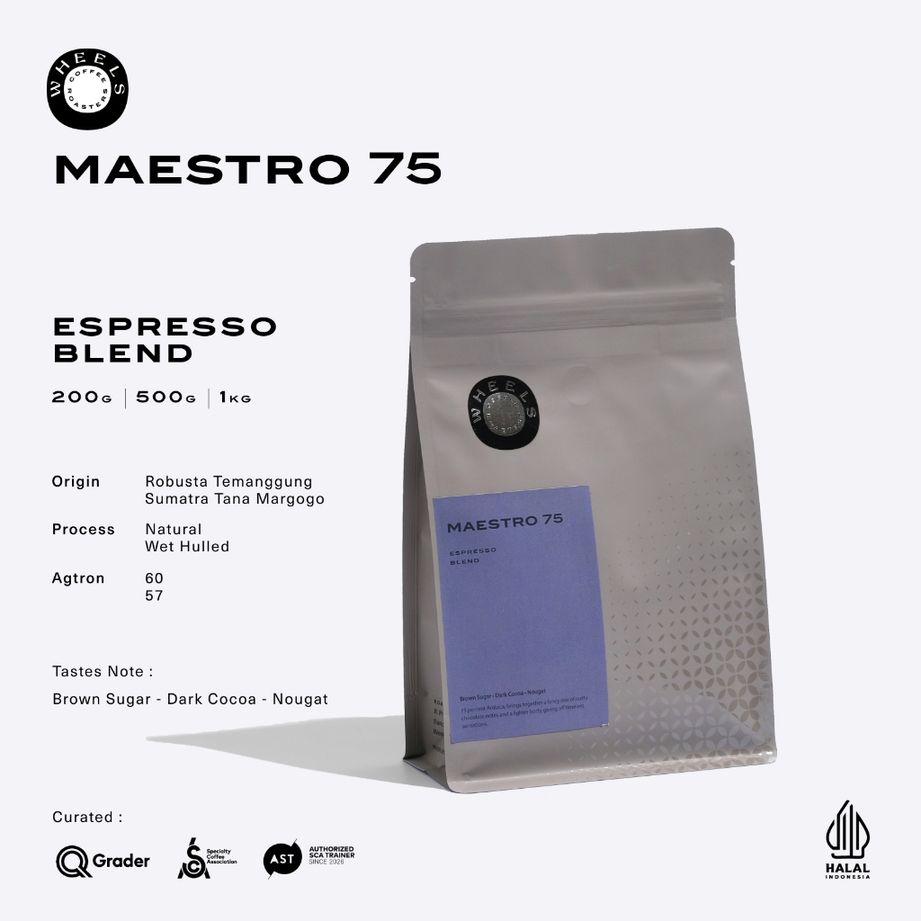 Maestro 75 Espresso Blend 75 Arabica 25 Robusta Wheels Coffee Roasters