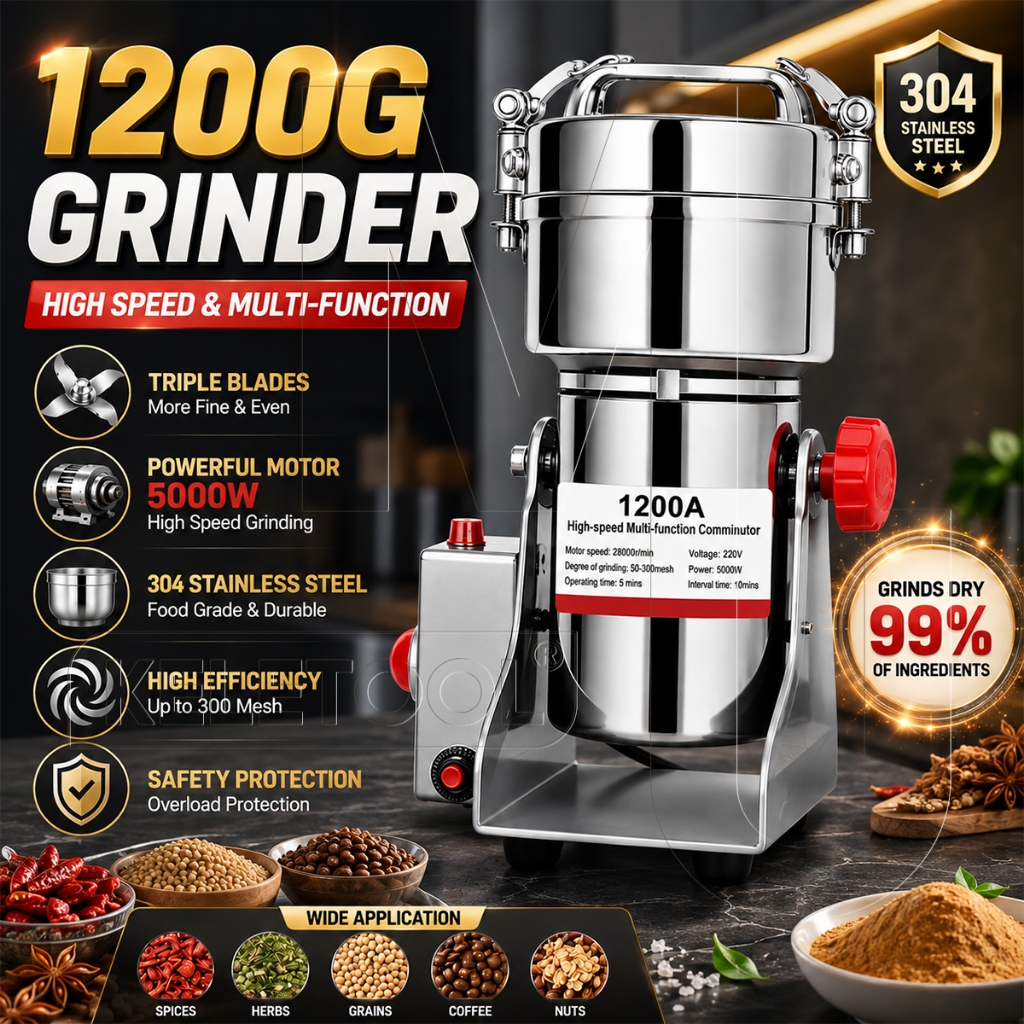 Mesin Penggiling Herbal Elektrik Ultra Halus Mesin Giling Bumbu Rempah Tepung Biji Kopi Multifungsi 