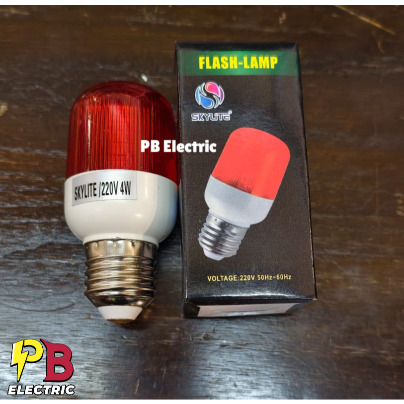 Lampu Blitz Merah Skylite 4 Watt / Lampu Kedip Merah Merk Skylite / Lampu Blitz Kedip Merah Skylite