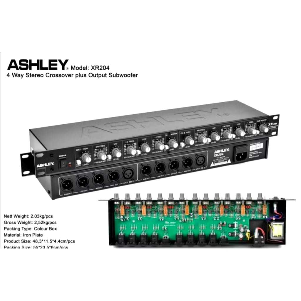 CROSSOVER ASHLEY XR204 XR 204 PLUS SUBWOOFER 4 WAY STEREO IC FULL MACRO ORIGINAL ASHLEY