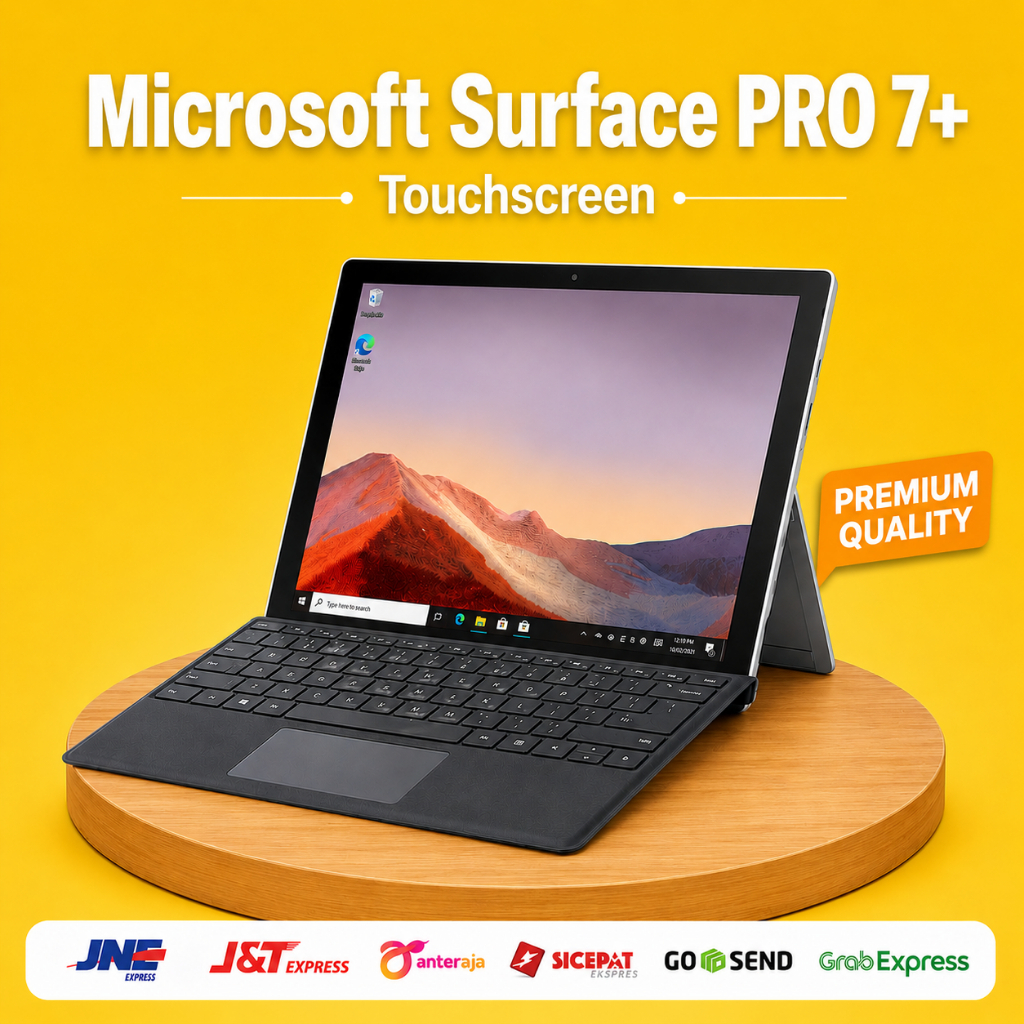 Laptop Microsoft Surface PRO 7+ Touchscreen dengan TypCover Hitam