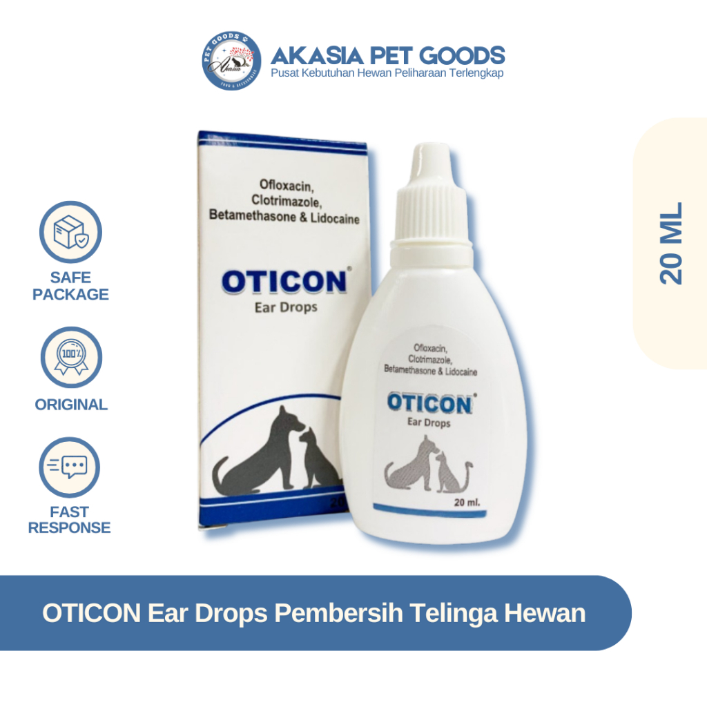 Oticon Ear Drops 20 ml |  Tetes Pembersih Telinga Hewan Anjing Kucing