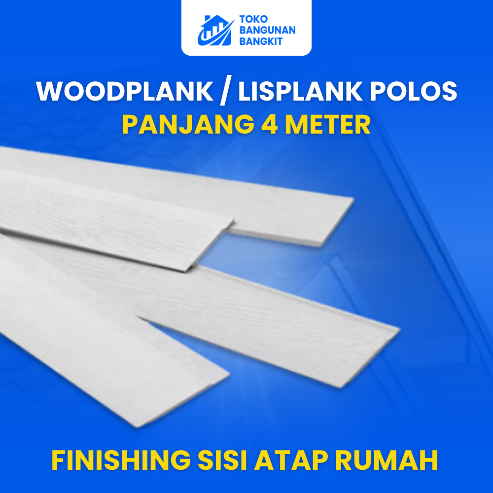 Woodplank / Lisplank Polos Putih 20 cm & 30 cm Panjang 4 Meter | Finishing Sisi Atap Rumah Minimalis