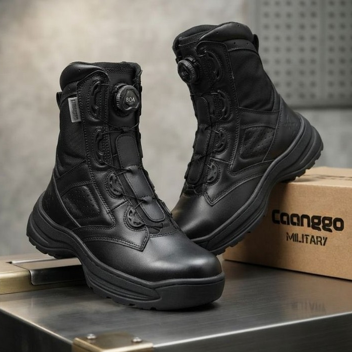 Caanggo - Sepatu PDL Kulit Sepatu PDL TNI POLRI SECURITY Model Tali Putar
