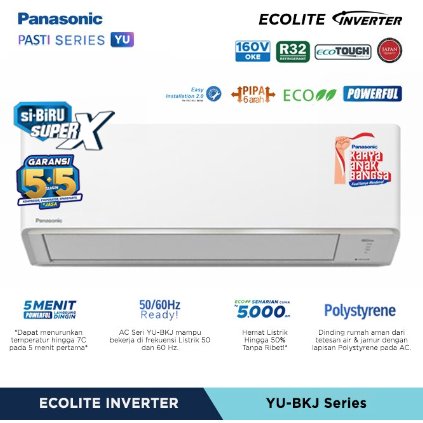 Panasonic AC Ecolite Inverter YU Series 1/2 PK - CS/CU-YU5BKJ
