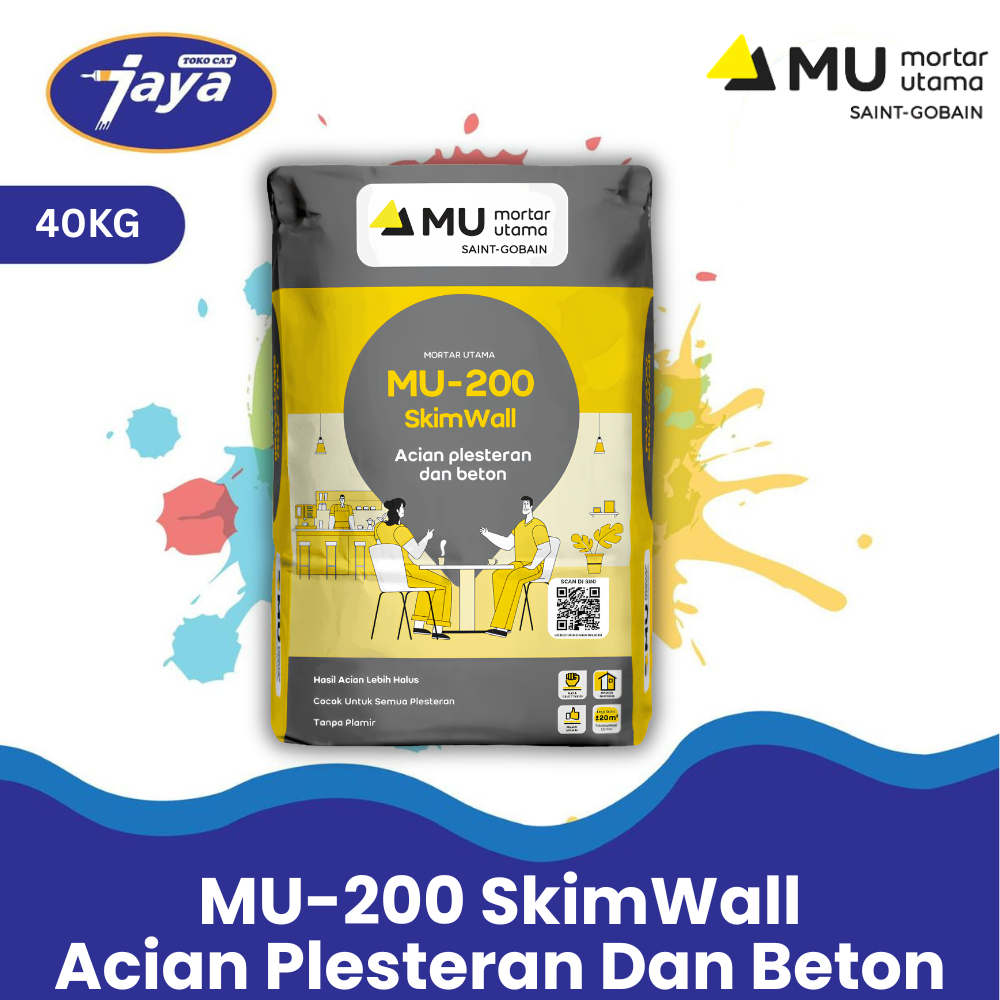 MU 200 Mortar Utama Saint-Gobain MU-200 SkimWall Acian Plesteran dan Beton 40KG 40 Kg