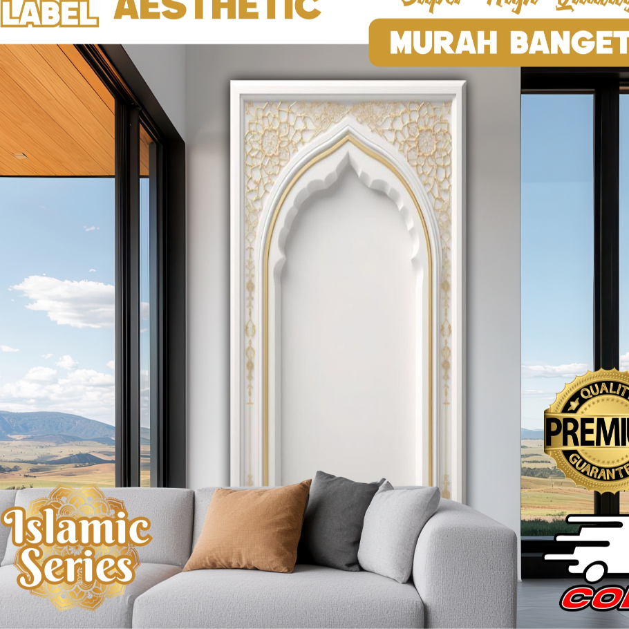 WALPAPER DINDING 3D UV AESTETIK MOTIF MASJID MIHRAB ISLAMI / WALPAPER DINDING TERMURAH / SD023