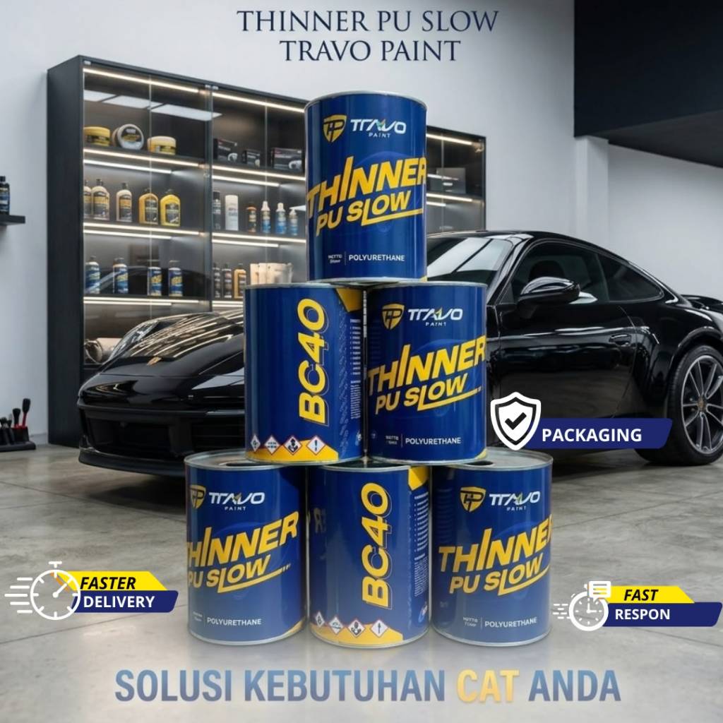 Thinner PU Slow BC40 Travo paint - Thinner smSlow Pengencer Cat Mobil Motor Hasil Glossy Mengkilap S