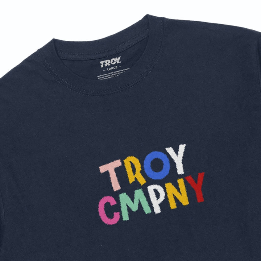 Troy Company Longsleeve T-Shirt Navy Colorpop - Kaos Pria Lengan Panjang Biru Navy LSD 3681