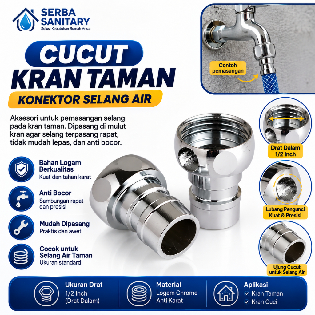 Cucut Kran Taman Sambungan kran Taman Cucut Sambungan selang stainless