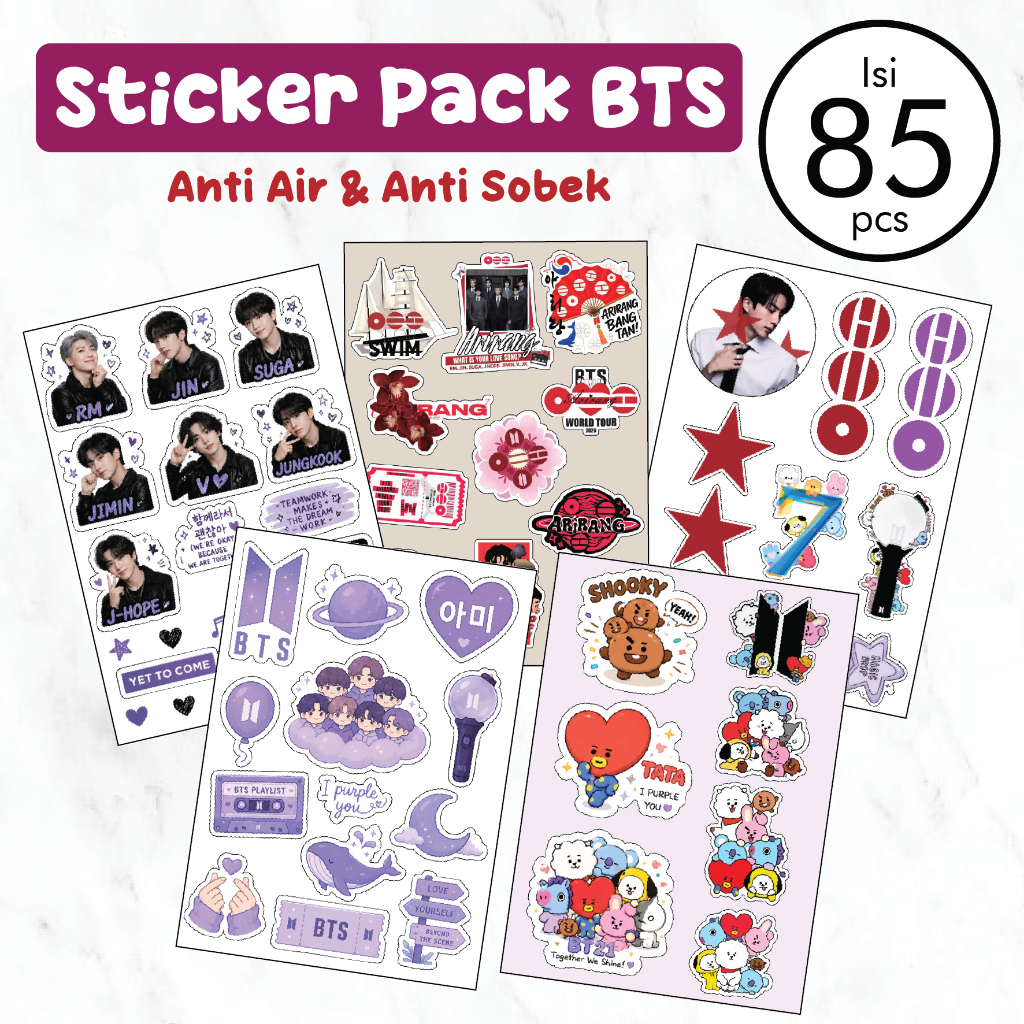 NugenPrint Sticker Pack BTS Arirang Vinyl Waterproof BT21 Army Borahae