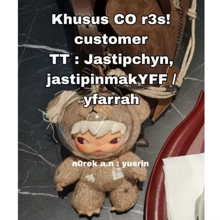 [HANYA CO R3S] BAGCHARM PLUSH PENDANT POPMART SELECTED (r3s1) (BACA DESKRIPSI)