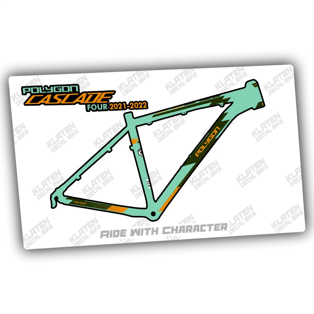 decal frame polygon cascade 4 2021- 2022 klax industries stiker sepeda