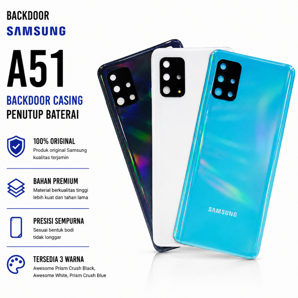Backdoor casing penutup batre Samsung A51 ori